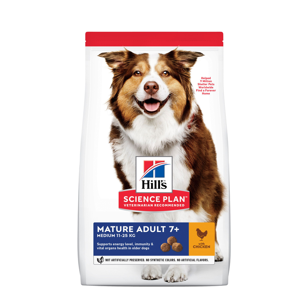 Croquettes au Poulet pour chien adulte mature de 7 ans et plus - 18 kg