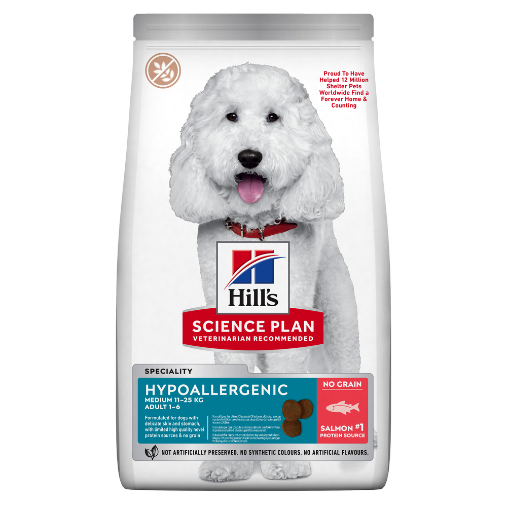 Croquettes chien adulte Hypoallergenic medium saumon 2.5kg