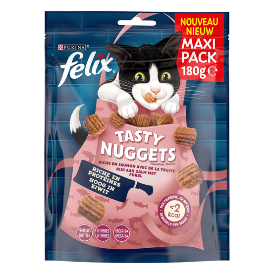 Friandises Tasty Nuggets au saumon avec de la truite pour chat 180 g