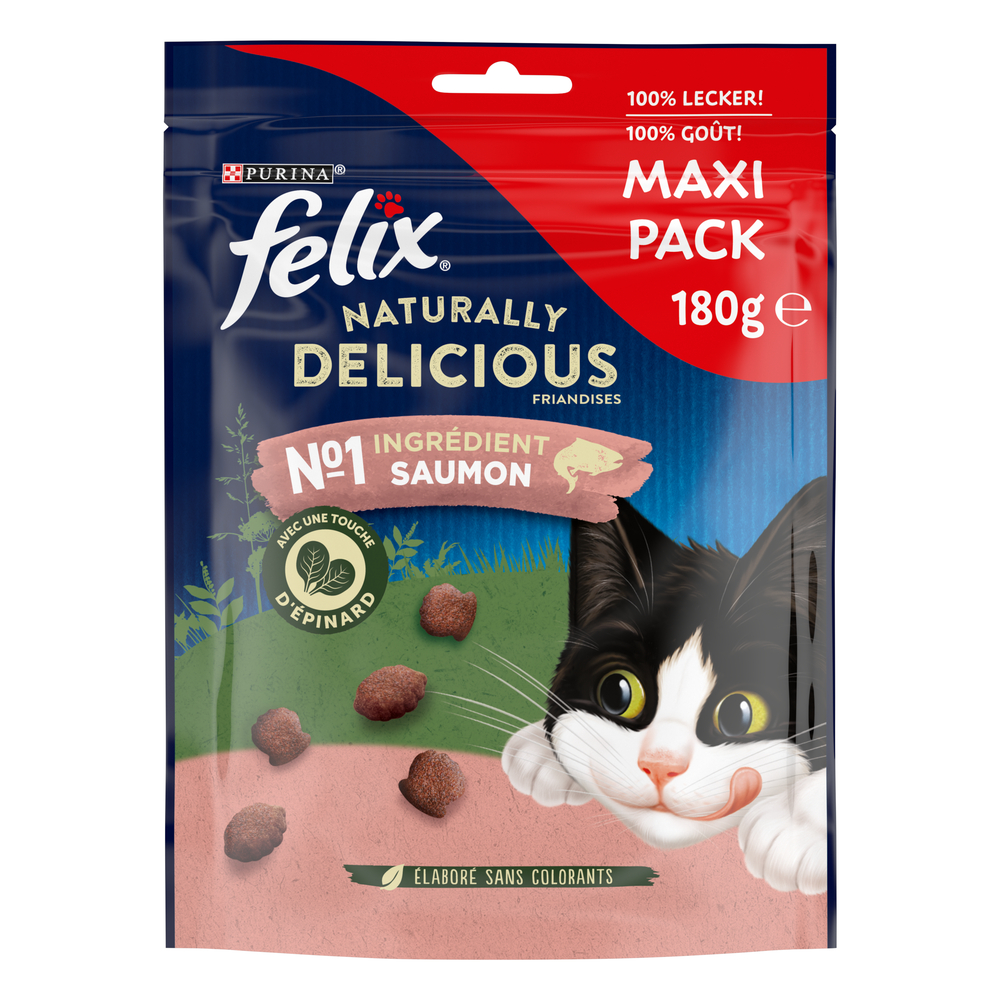 Friandises Naturally Delicious au saumon pour chat 180 g