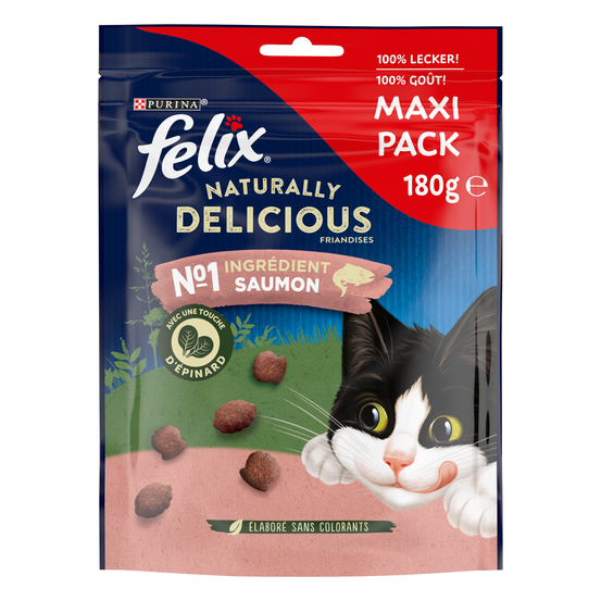Friandises Naturally Delicious au saumon pour chat 180 g