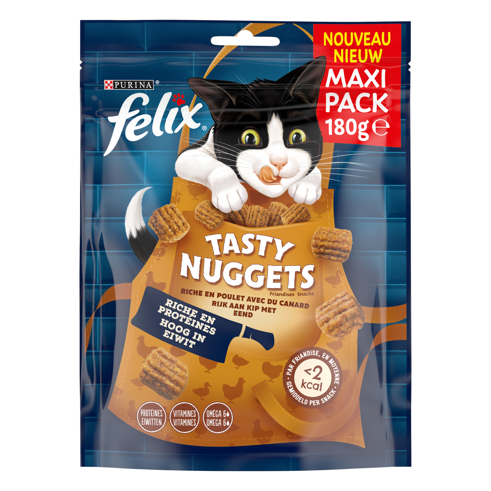Friandises Tasty Nuggets poulet avec du canard pour chat 180 g