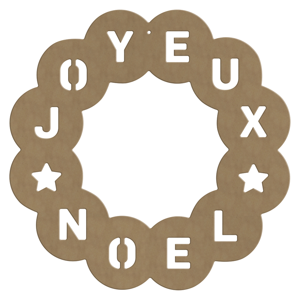 Forme en médium- Couronne joyeux noel