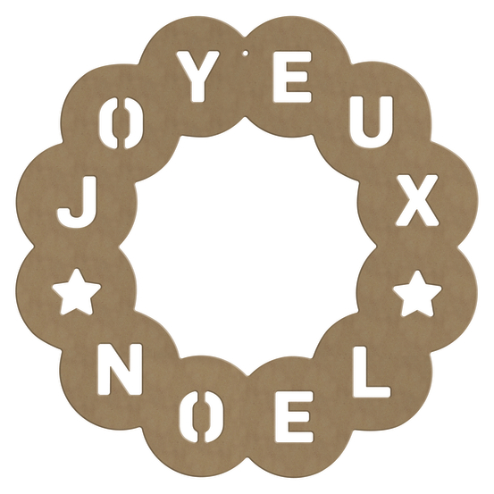 Forme en médium- Couronne joyeux noel