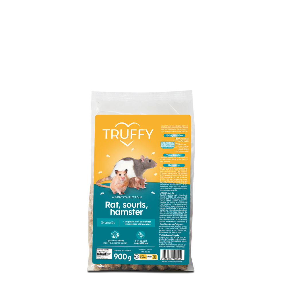 Granulés rat, souris, hamster 900g