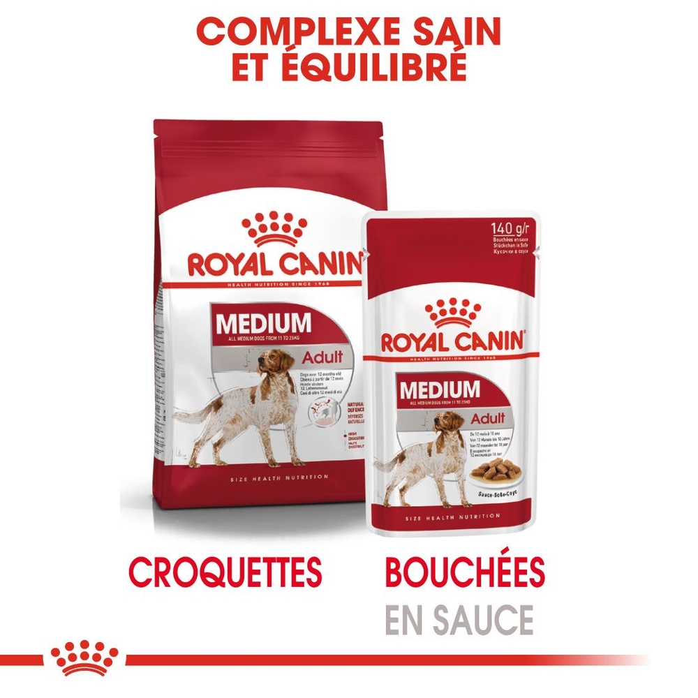 Bouchées en sauce Medium Adult pour chien de 12 mois à 10 ans - 140 g