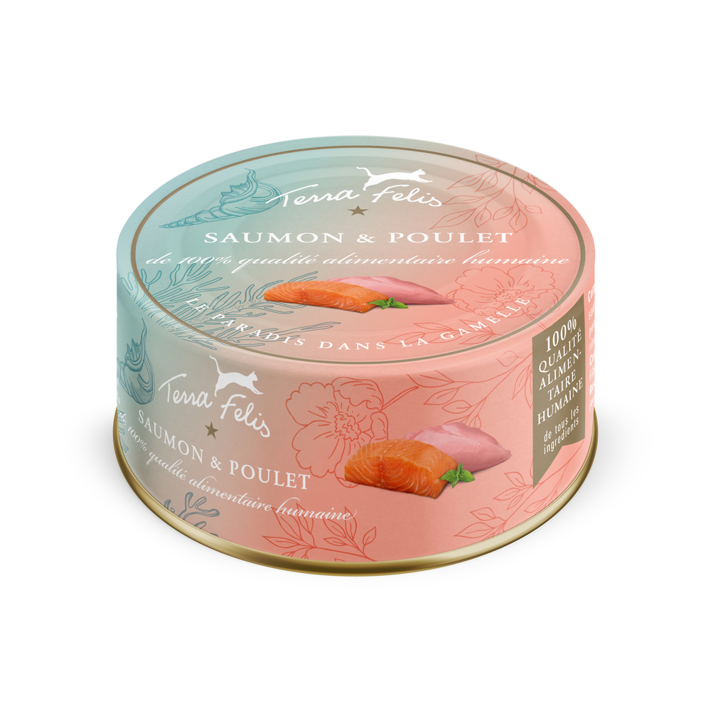 Pâtée pour chat au saumon & poulet  80g