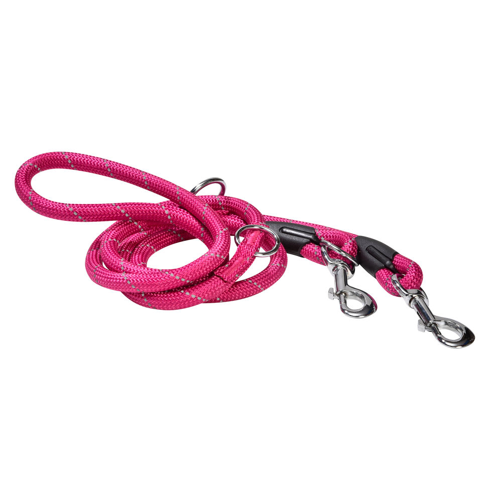 Laisse pour chien, 3 positions Walk fushia 189x1.2cm 