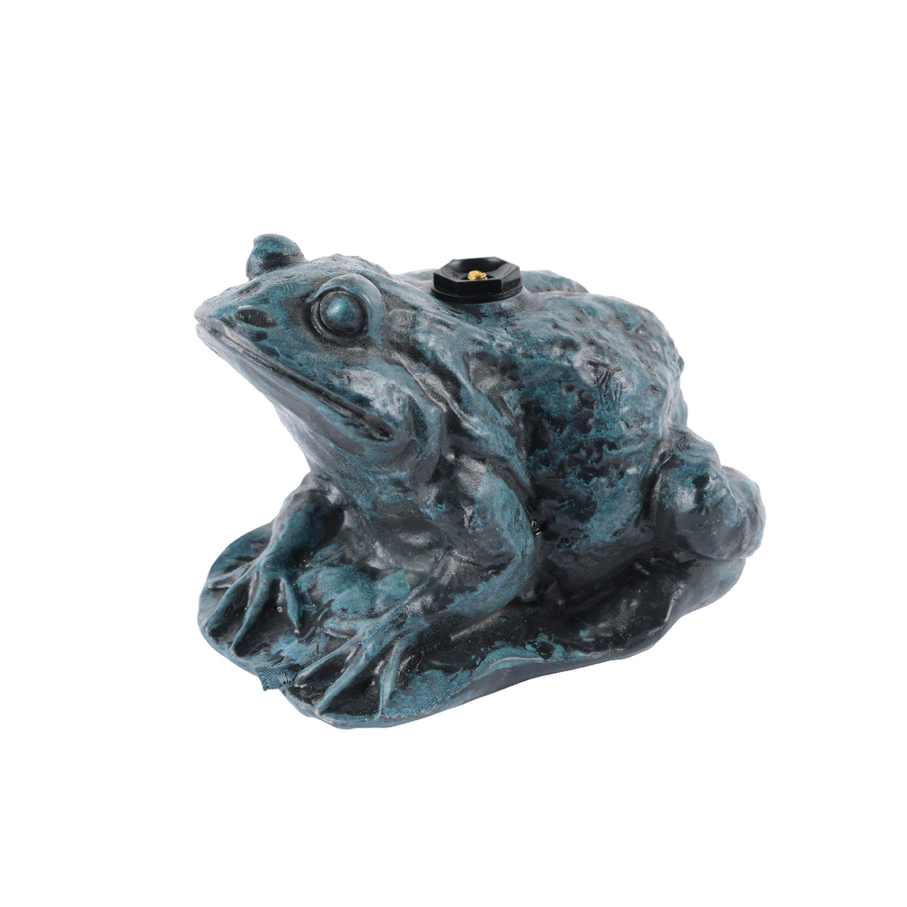 Arroseur grenouille en polyrésine, coloris vert/bleu - L.13xH.10,5cm