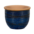 Pot émaillé Olroy bleu - D.41xH.33,5cm