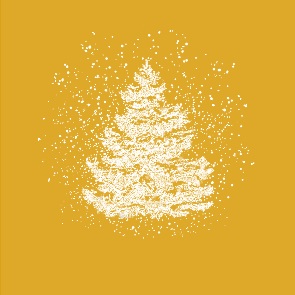 Serviette 'Sapin, roi des forêts', coloris or 40x40cm - x20