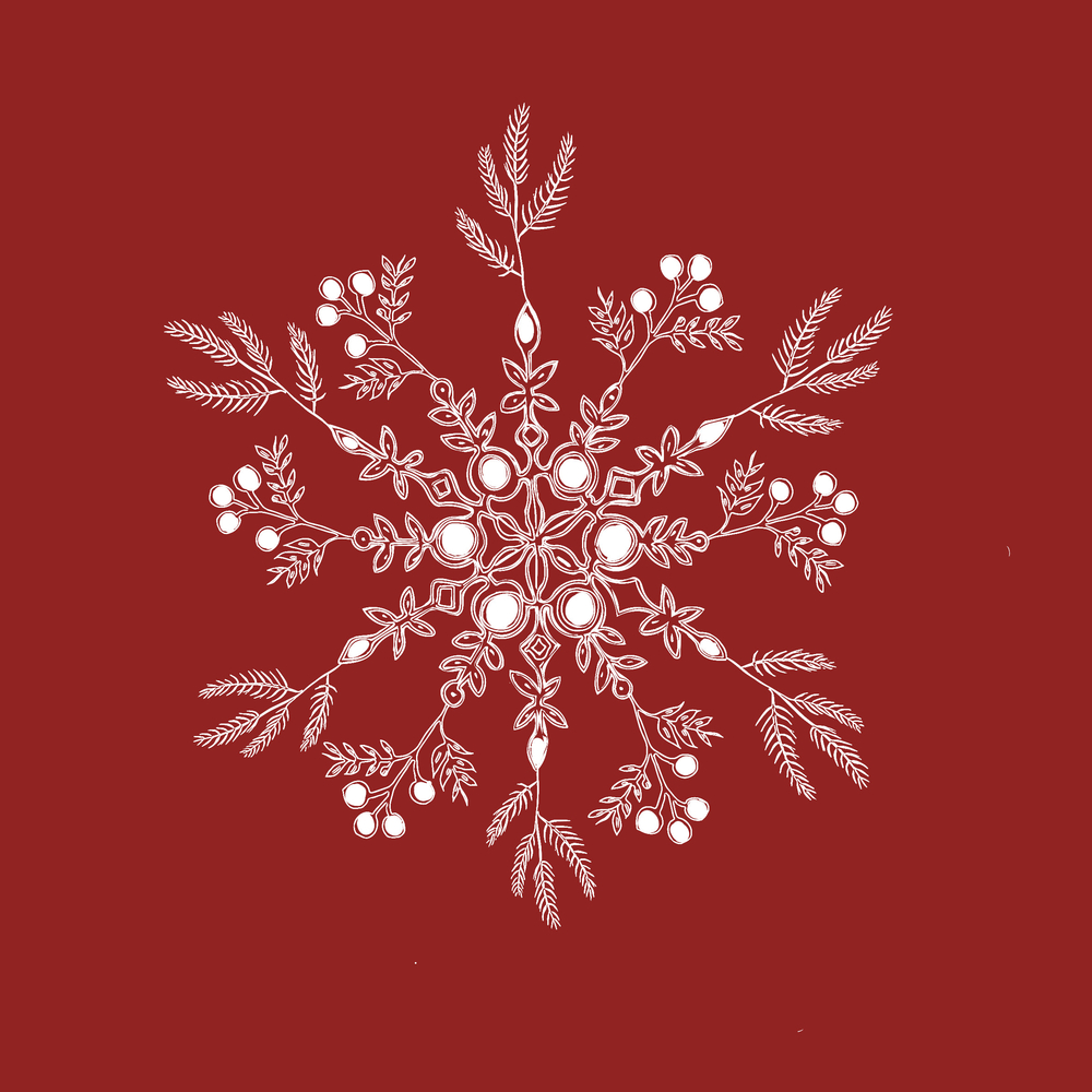 20 serviettes de table 'Fleur des neiges', coloris rouge - 40x40cm