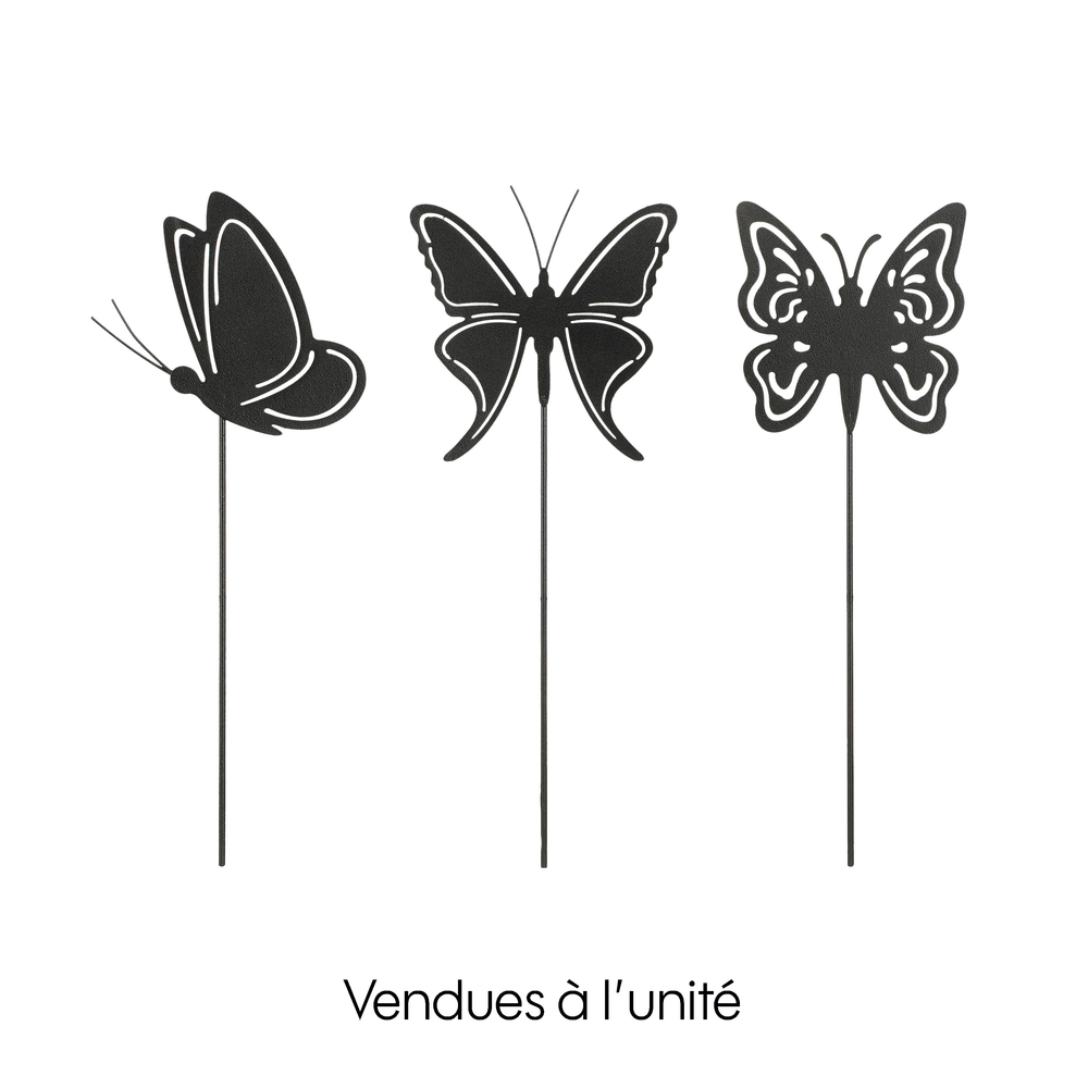 Pique de jardin papillon noir 13.5xH.40cm - 