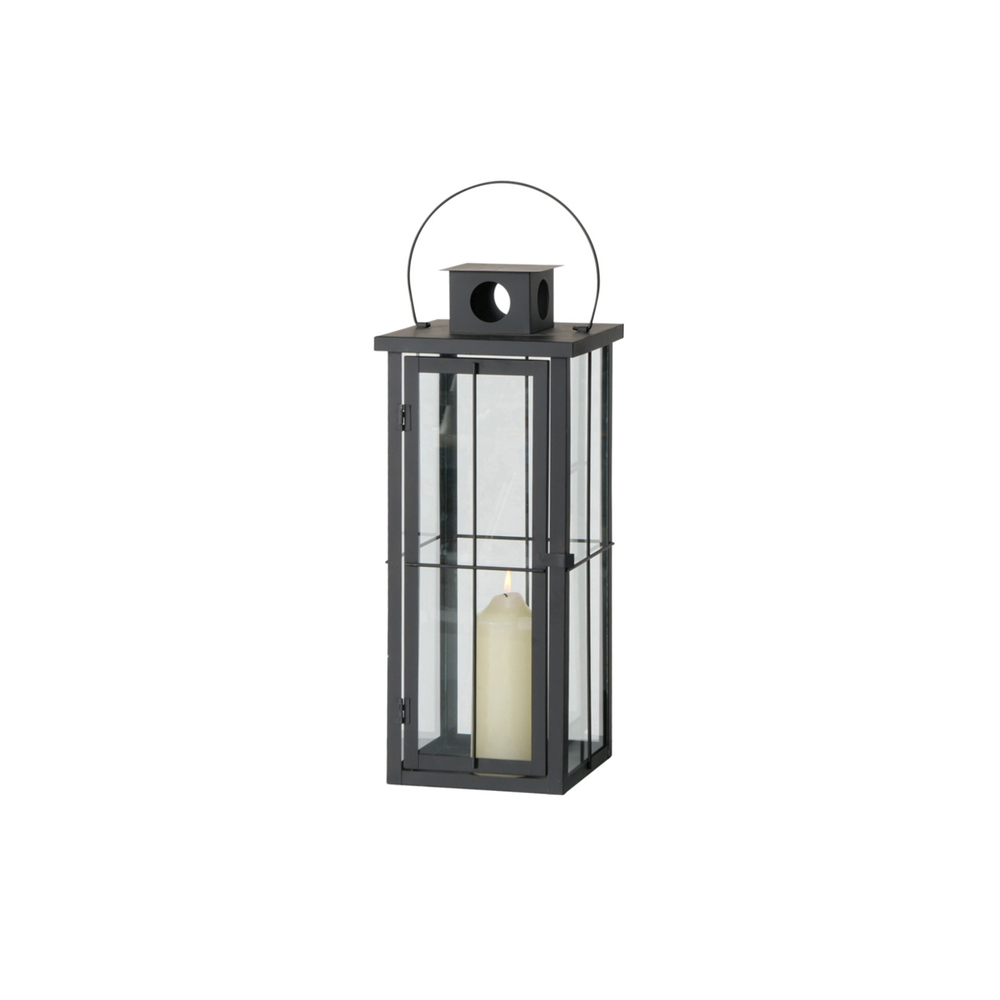 Lanterne carrée Arizona, coloris noir - L.20xl.20xH.50cm