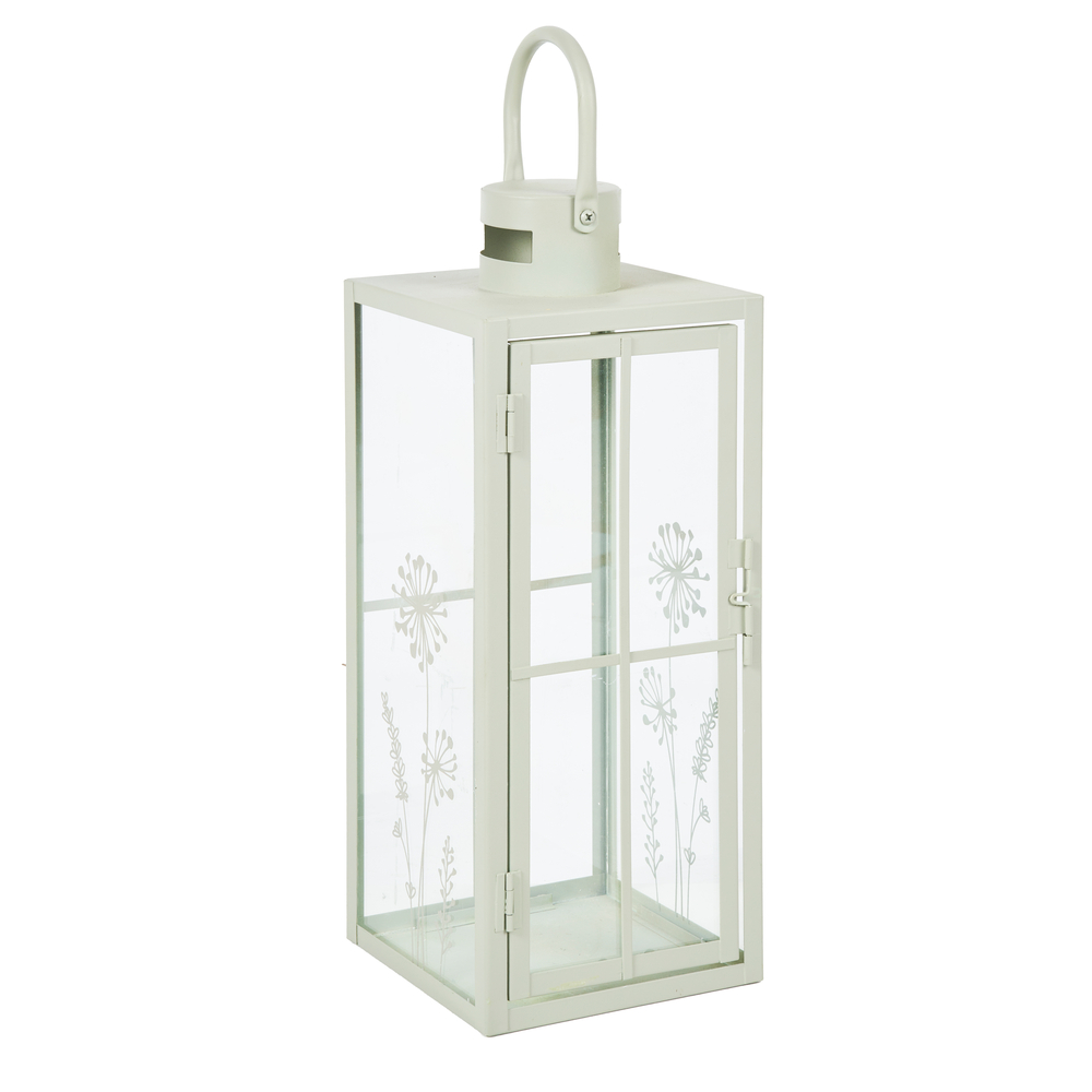 Lanterne d'intérieur pour bougie Yves en fer et en verre - H.36xL.14cm