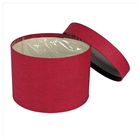 Boîte à chapeau tissu rouge D14 H.10cm