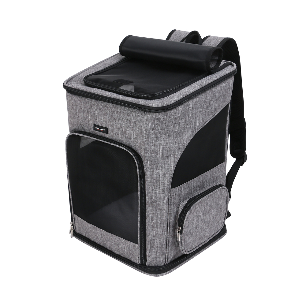 Sac à dos de transport pour chien, coloris gris - L.30xl.36xH.43cm