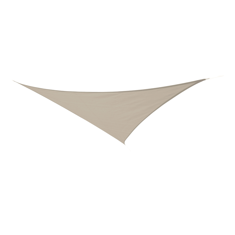 Voile d'ombrage austral triangulaire coloris sable, 3,60 m de côté