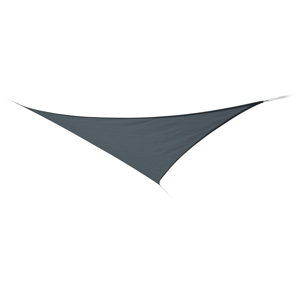 Voile d'ombrage austral triangulaire coloris ardoise, 3,60 m de côté