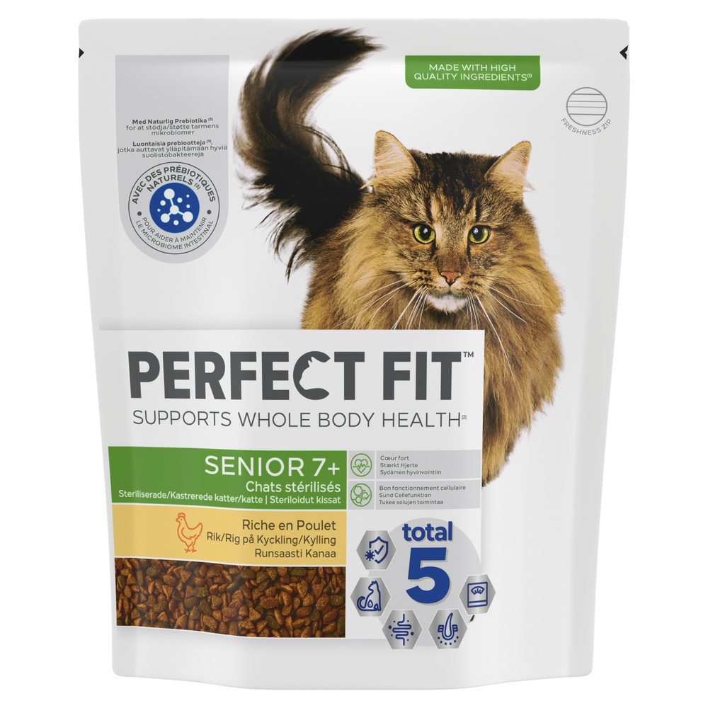 Croquettes Senior 7+ au poulet pour chat stérilisé dès 7 ans - 1.4kg