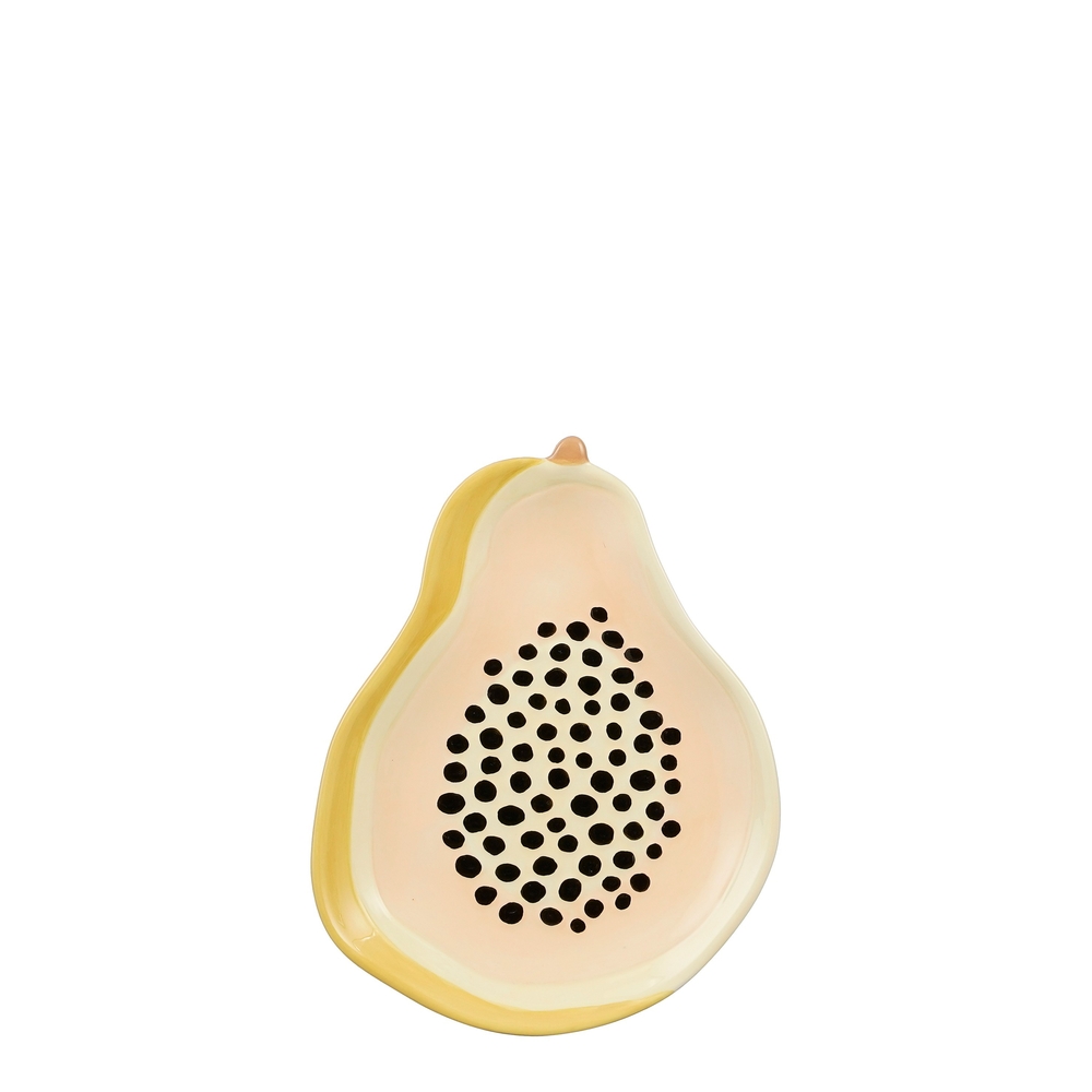 Assiette Exotica en grès design Papayer orange - D.19cm