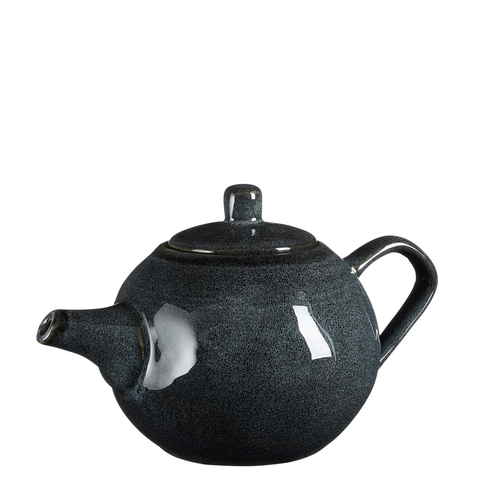 Théière en grès Racco, coloris gris - 14x22,5xH.13cm