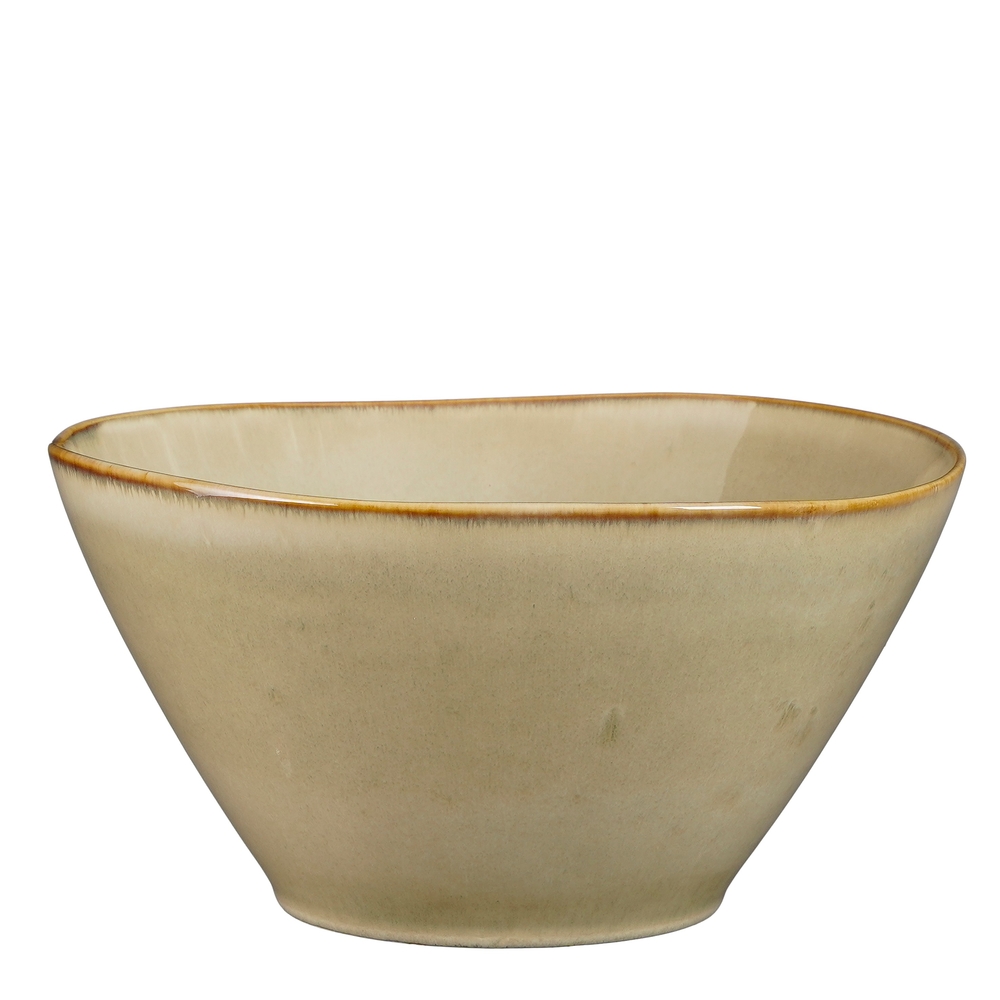 Saladier en grès Racco, coloris beige - D.23xH.12cm