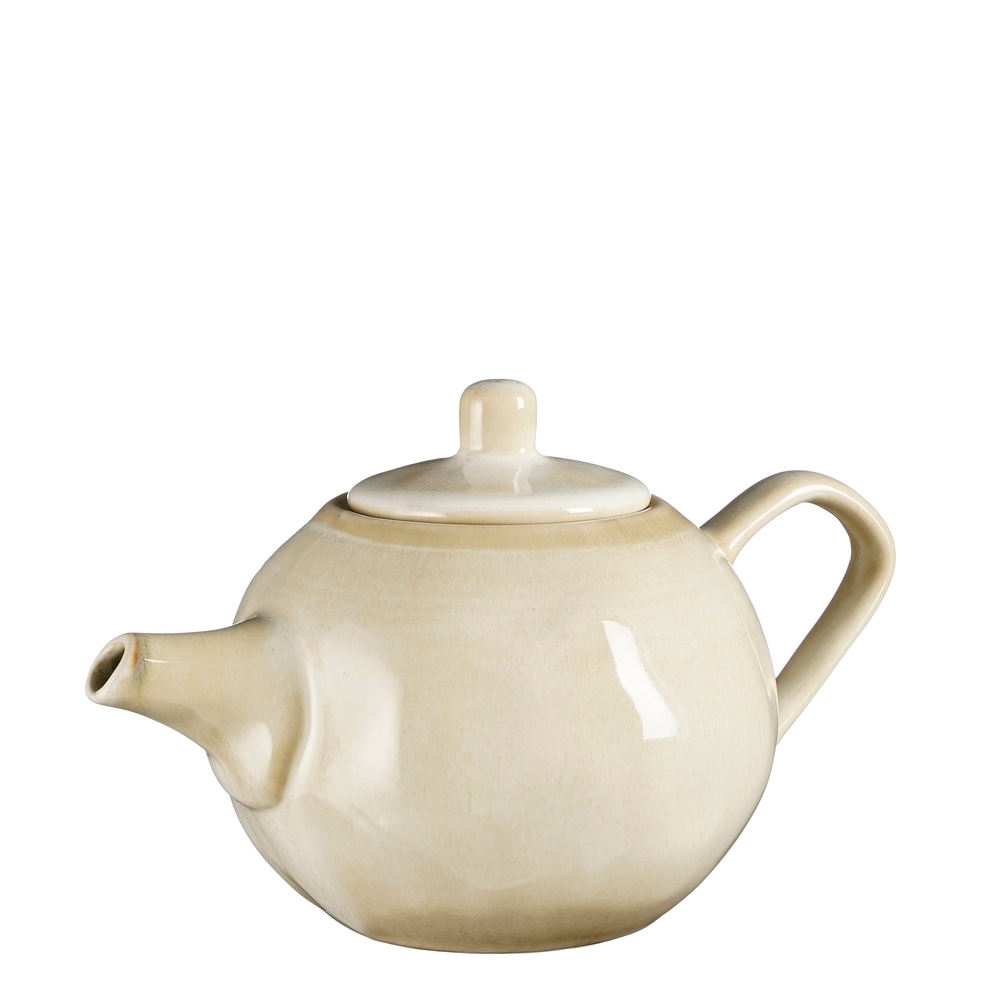 Théière en grès Racco beige - D.14.5xH.13cm