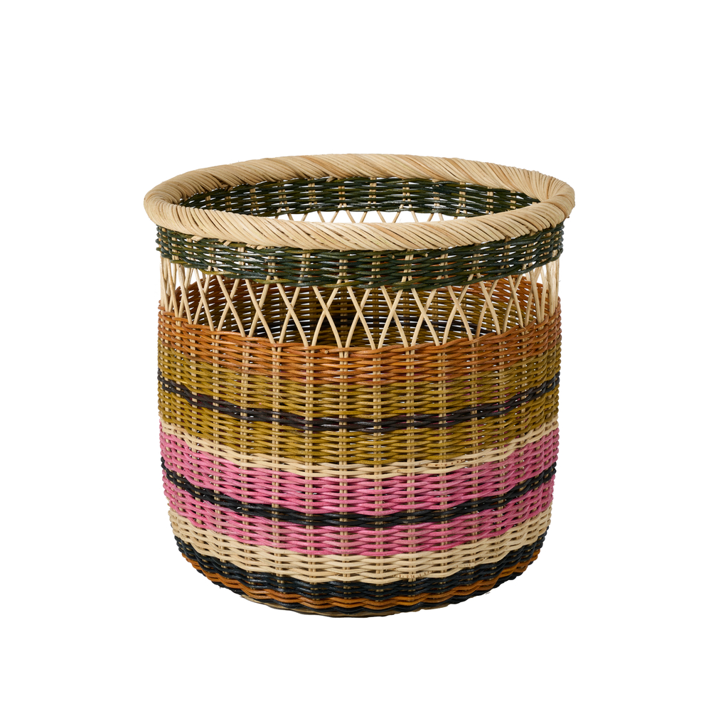 Panier rond marron clair - H.35cmxD.38cm