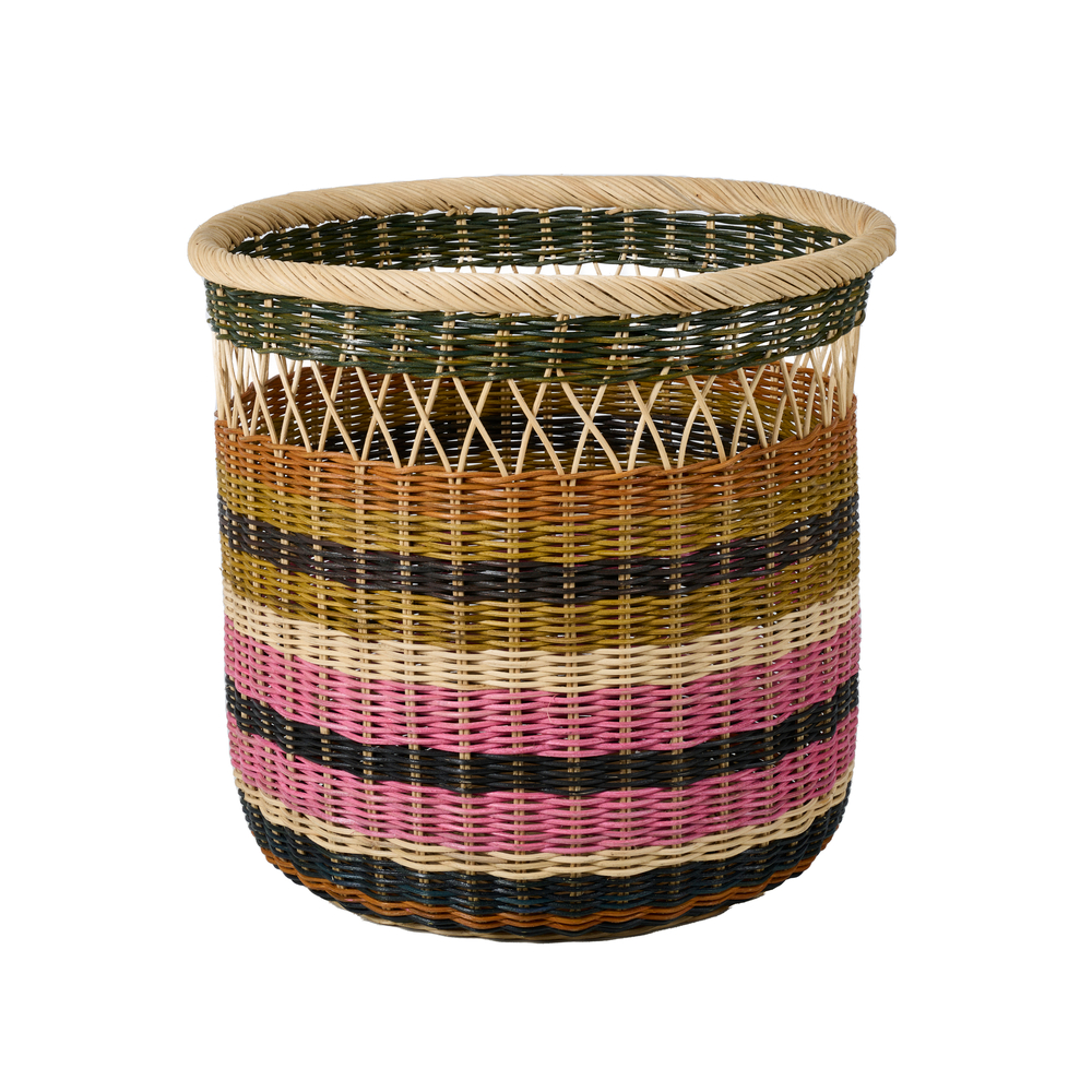 Panier rond marron clair - H.40cmxD.44cm