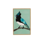 Décoration murale Oiseau bleu et noir en bois 100% FSC - 20x30x2cm