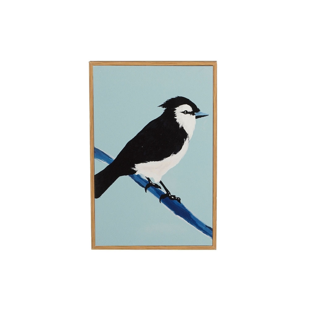 Décoration murale Oiseau blanc et noir en bois 100% FSC - 20x30x2cm