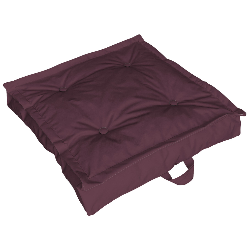 Coussin de sol Tatami T3 COLORS coloris grenat 66x66cm