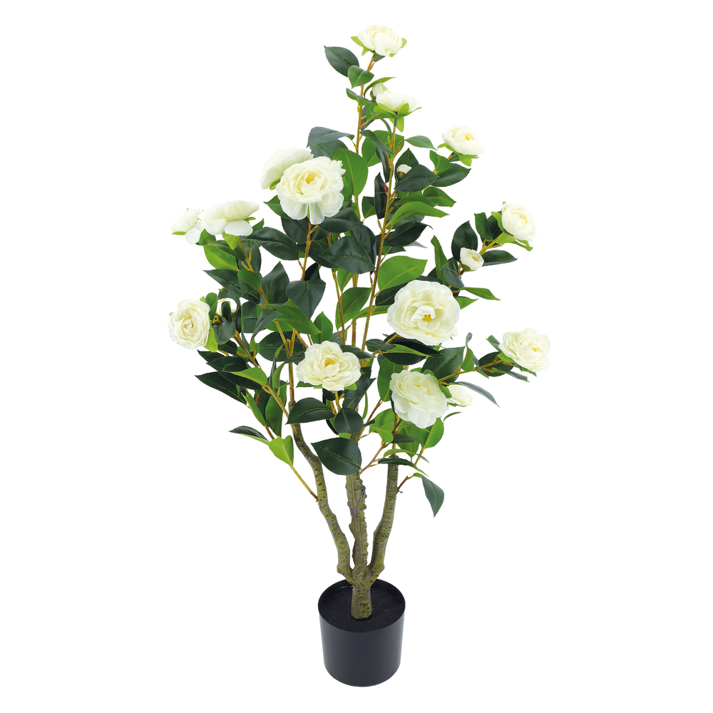 Fleurs artificielles - camelia blanc en pot H.102cm