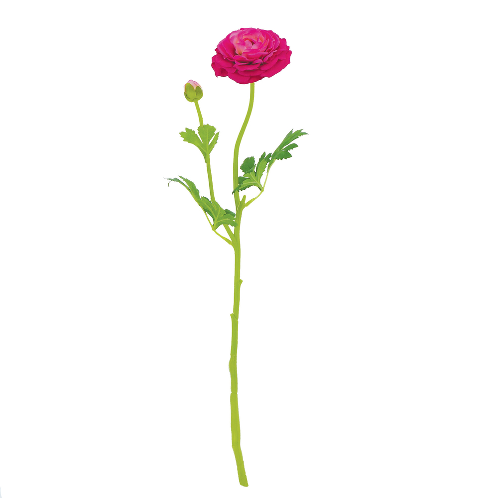 Fleur artificielle tige de renoncule fuchsia H.61cm