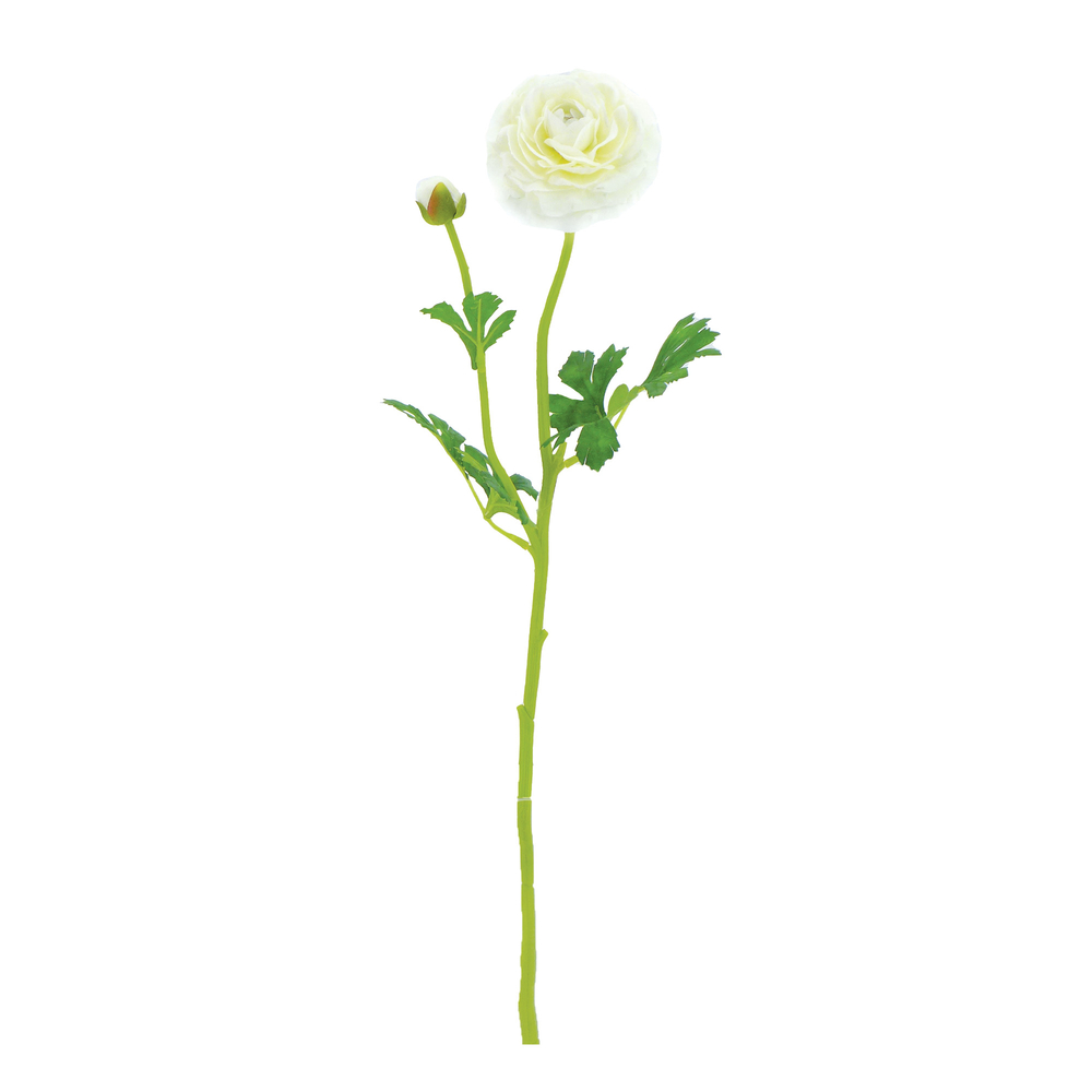 Fleur artificielle tige de renoncule blanc H.61cm