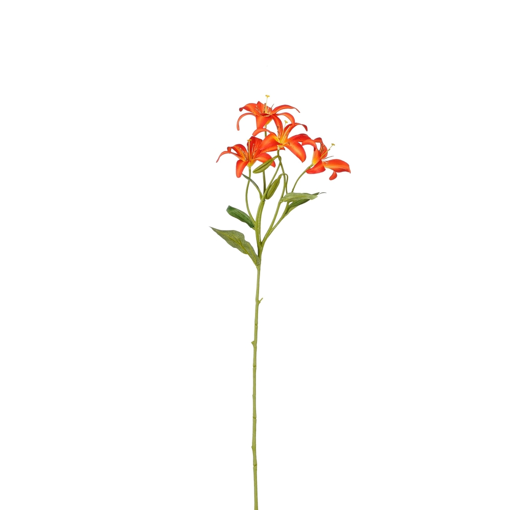 Plante artificielle 'Lis', coloris orange - H.63cm