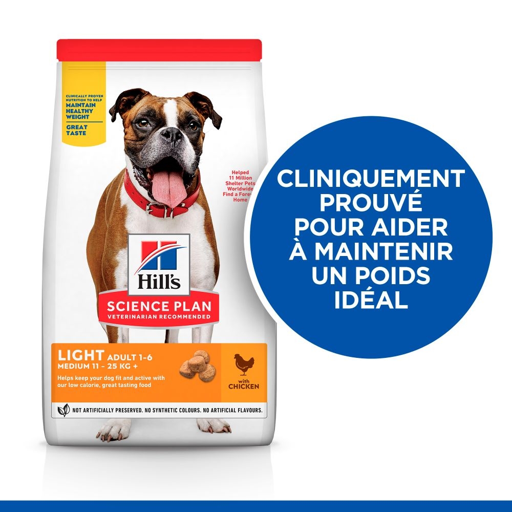 Croquettes pour chien Adult Light, au poulet - 2,5kg