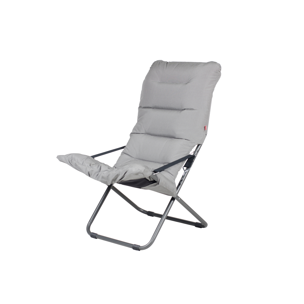 Fauteuil FIESTA SOFT en Aluminium anthracite avec coussin Blanc noir