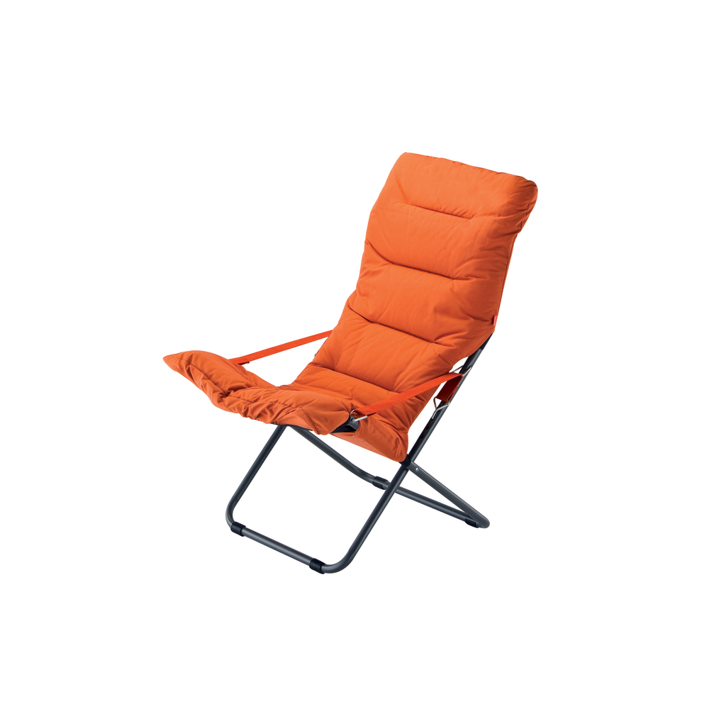 Fauteuil FIESTA SOFT en Aluminium anthracite avec coussin Orange