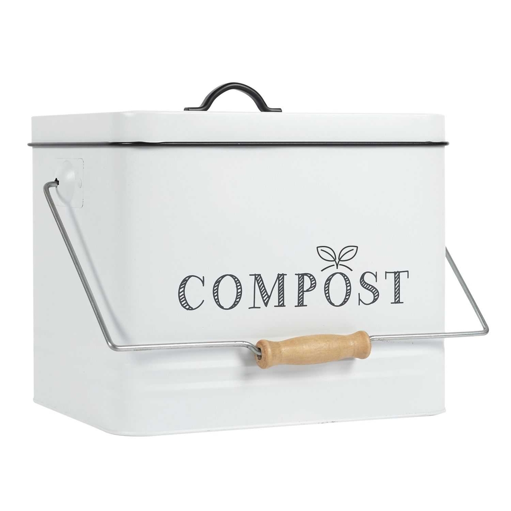 Poubelle à compost en métal - coloris mixte - 10L