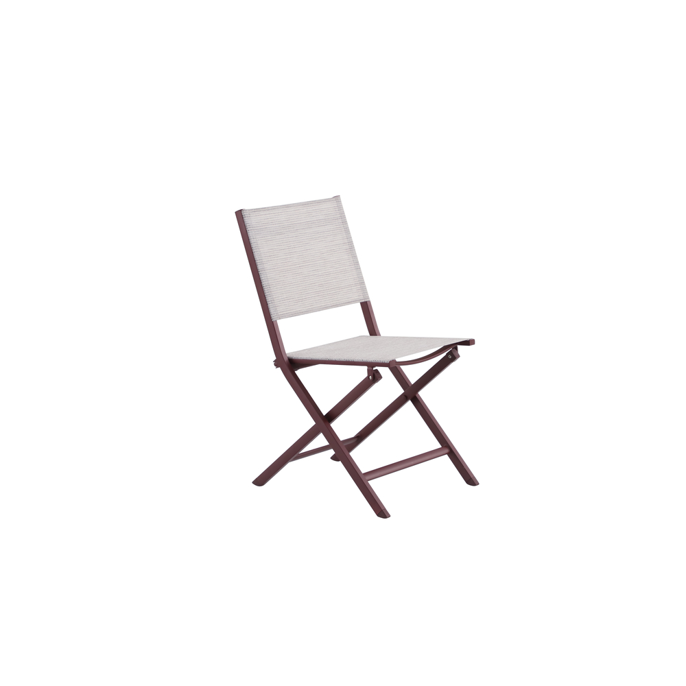 Chaise de jardin pliante ERIS stucture aluminium grenat