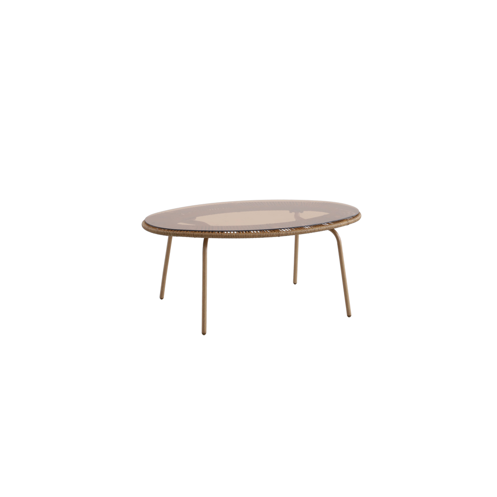 Table basse ovale Aurora coloris bambou 99,5x58cm