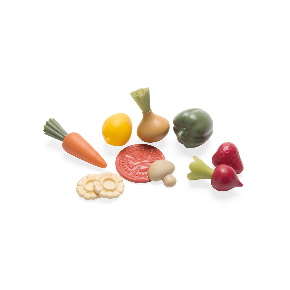 Jouet pour enfant, set de fruits et légumes en plastique - 10 pcs