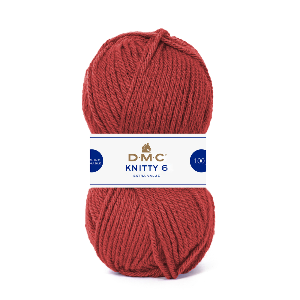 Pelote Knitty 6 en acrylique, coloris rouge 779 - 100g