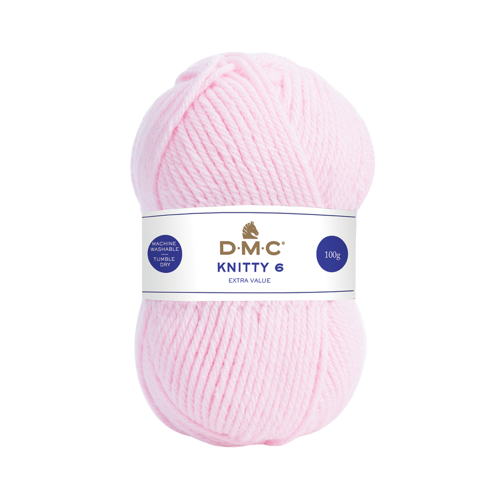 Pelote Knitty 6 en acrylique, coloris rose 958 - 100g