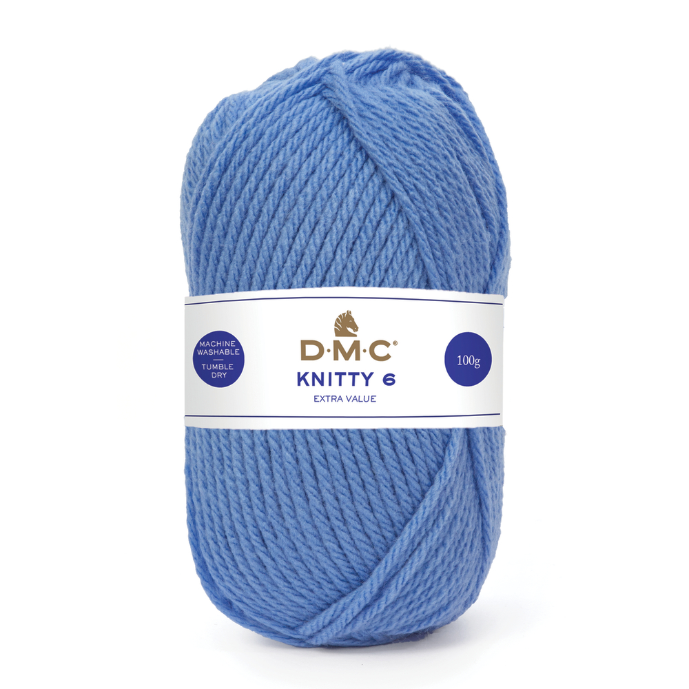 Pelote Knitty 6 en acrylique, coloris bleu 969 - 100g