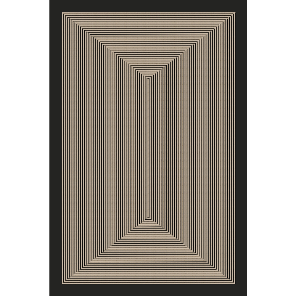 Tapis Fleur 9754-3 : motifs géométriques, taupe, 100x150cm