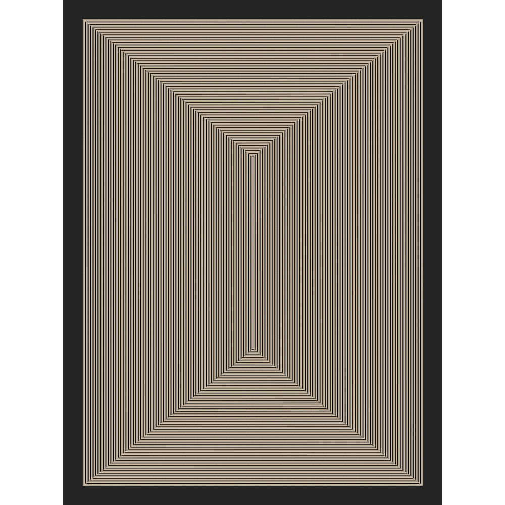 Tapis Fleur 9754-3 : motifs géométriques, taupe, 150x200cm