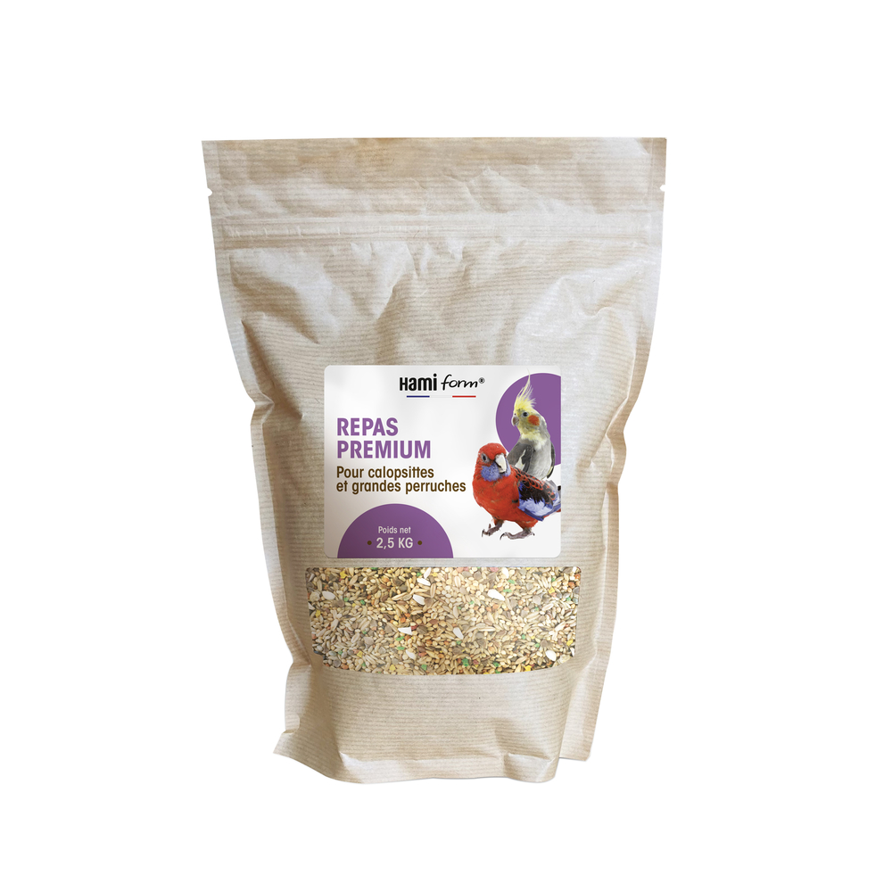 Repas premium pour calopsittes et grandes perruches 2.5 kg 